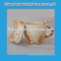 Funny cat shaped ceramic cup with spoon in high quality